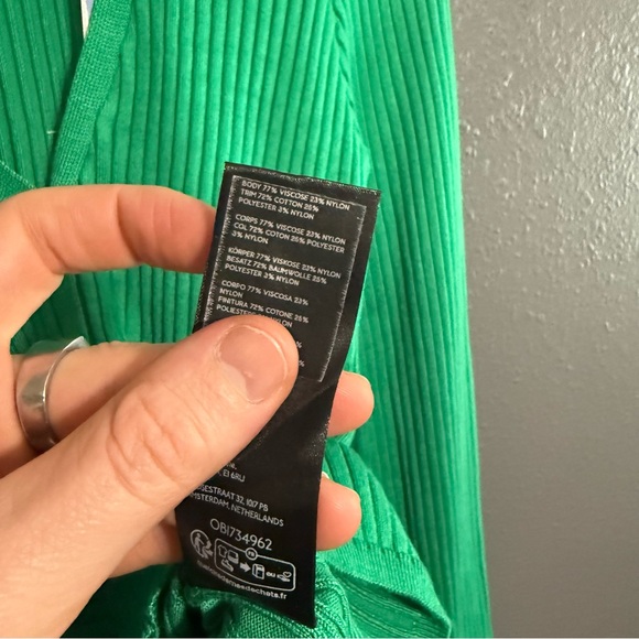 Anthropologie Maeve Women's Green Layered Ribbed Cardigan Sweater Size M - Picture 6 of 7